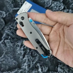 Benchmade 535 Bugout AXIS Folding Knife 3.07" S90V Satin Plain Blade, TC4 Handles