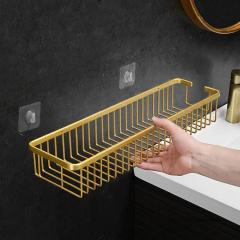 Bathroom Shelves Wall Mounted Bathroom Shelf Shampoo Cosmetic Storage Rack Brushed Gold Storage Organizer Rack Soap Cosmetic Shelf Household Item