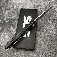 SOG Fielder Auto Folding Knife 3.15" D2 Satin Blade, Black Aluminum alloy Handles