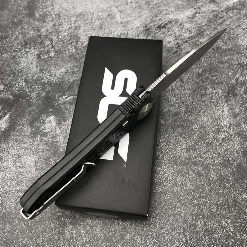 SOG Fielder Auto Folding Knife 3.15" D2 Satin Blade, Black Aluminum alloy Handles