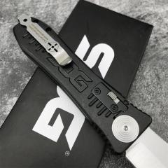 SOG Fielder Auto Folding Knife 3.15" D2 Satin Blade, Black Aluminum alloy Handles