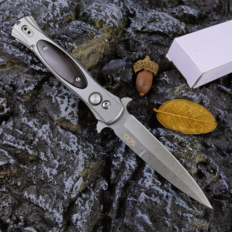 SOG Fielder Auto Folding Knife 3.54" 440C Satin Blade, 420 Steel Handles