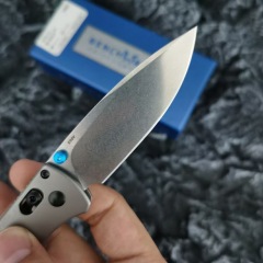 Benchmade 535 Bugout AXIS Folding Knife 3.07" S90V Satin Plain Blade, TC4 Handles
