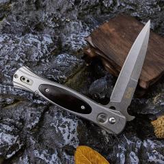 SOG Fielder Auto Folding Knife 3.54" 440C Satin Blade, 420 Steel Handles