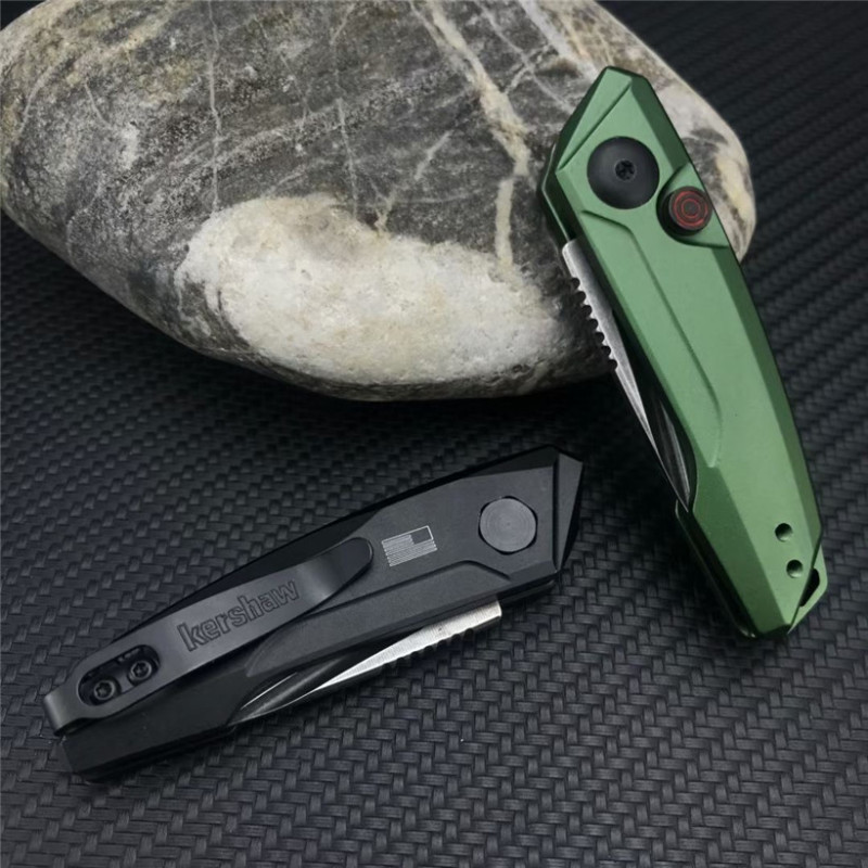 Kershaw 7250 Launch 9 AUTO Folding Knife 1.8" Working Finish CPM-154 Drop Point Blade, Black Anodized Aluminum Handles