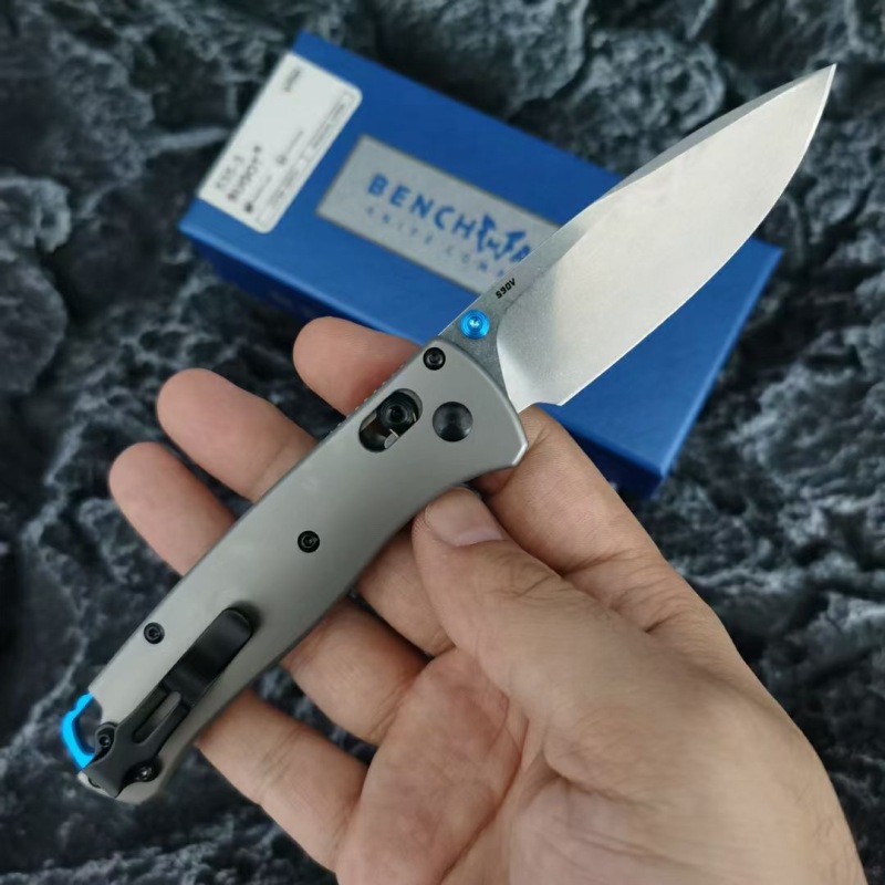 Benchmade 535 Bugout AXIS Folding Knife 3.07" S90V Satin Plain Blade, TC4 Handles
