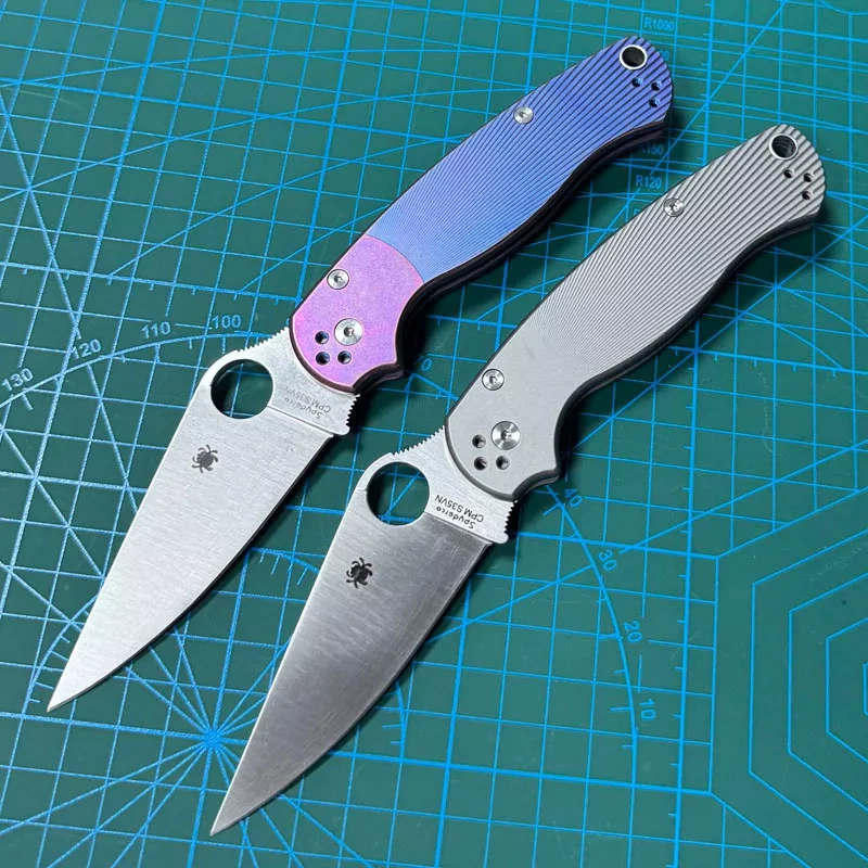 Spy Paramilitary 2 Folding Knife 3.15" CPM-S30V Satin Plain Blade, TC4 Handles - C81GP2