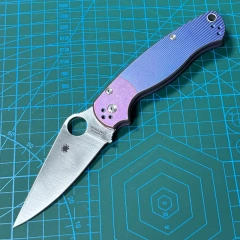 Spy Paramilitary 2 Folding Knife 3.15" CPM-S30V Satin Plain Blade, TC4 Handles - C81GP2