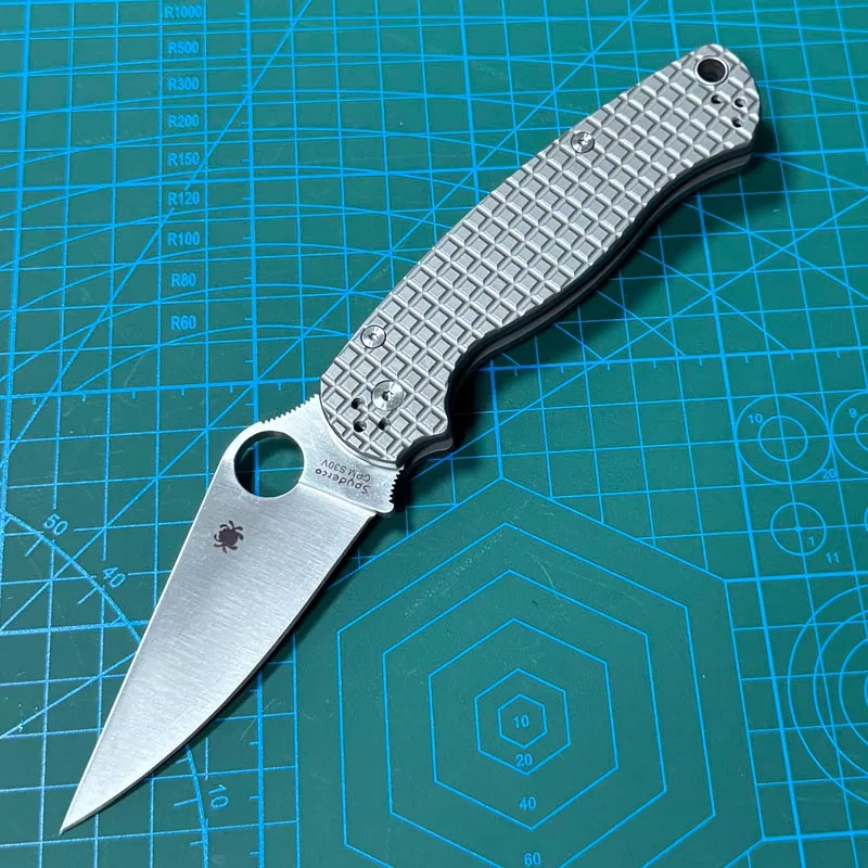 Spy Paramilitary 2 Folding Knife 3.15" CPM-S30V Satin Plain Blade, TC4 Handles - C81GP2