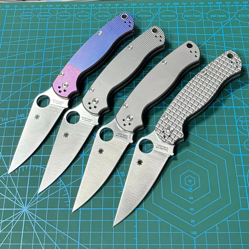 Spy Paramilitary 2 Folding Knife 3.15" CPM-S30V Satin Plain Blade, TC4 Handles - C81GP2