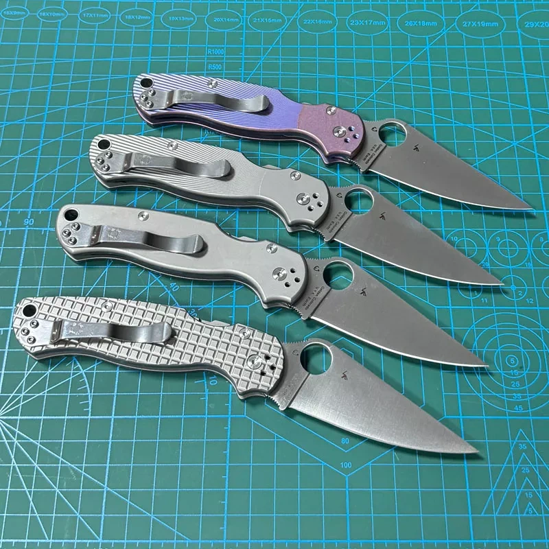 Spy Paramilitary 2 Folding Knife 3.15" CPM-S30V Satin Plain Blade, TC4 Handles - C81GP2