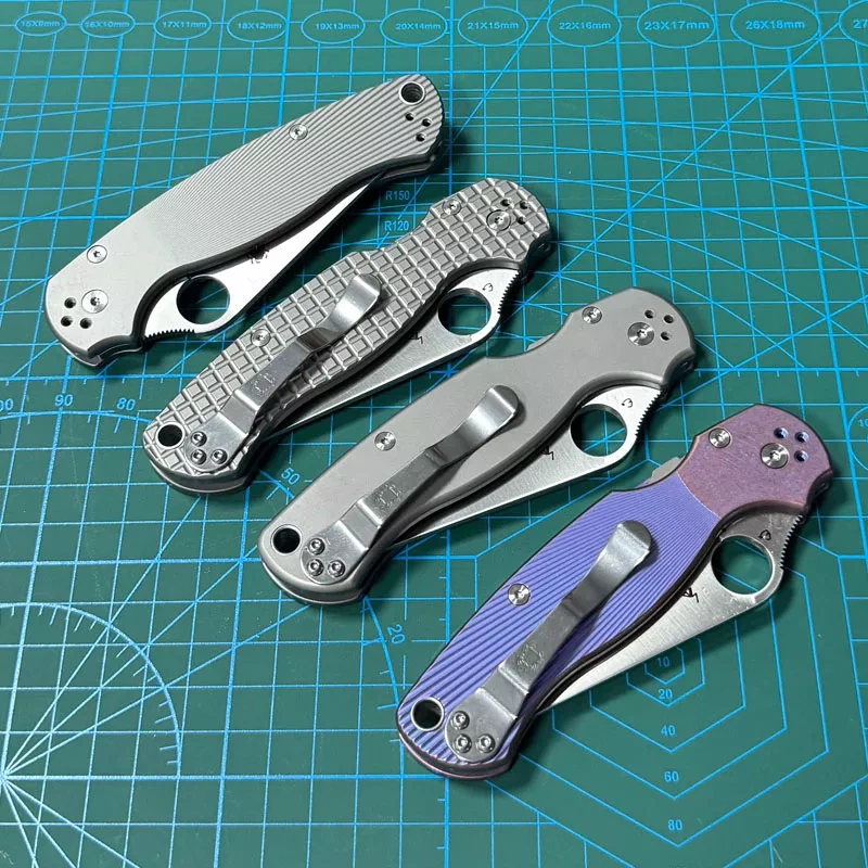 Spy Paramilitary 2 Folding Knife 3.15" CPM-S30V Satin Plain Blade, TC4 Handles - C81GP2