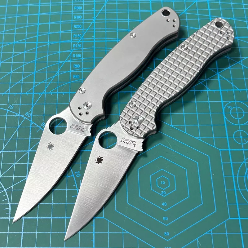 Spy Paramilitary 2 Folding Knife 3.15" CPM-S30V Satin Plain Blade, TC4 Handles - C81GP2