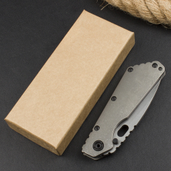 M.Strider Custom SMF Folding Knife 3.82" CPM-D2 Blade, Titanium Alloy Handles