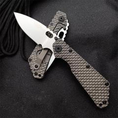 M.Strider Custom SMF Tank Folding Knife 3.82" CPM-D2 Blade, Titanium Alloy Handles
