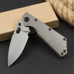 M.Strider Custom SMF Folding Knife 3.82" CPM-D2 Blade, Titanium Alloy Handles