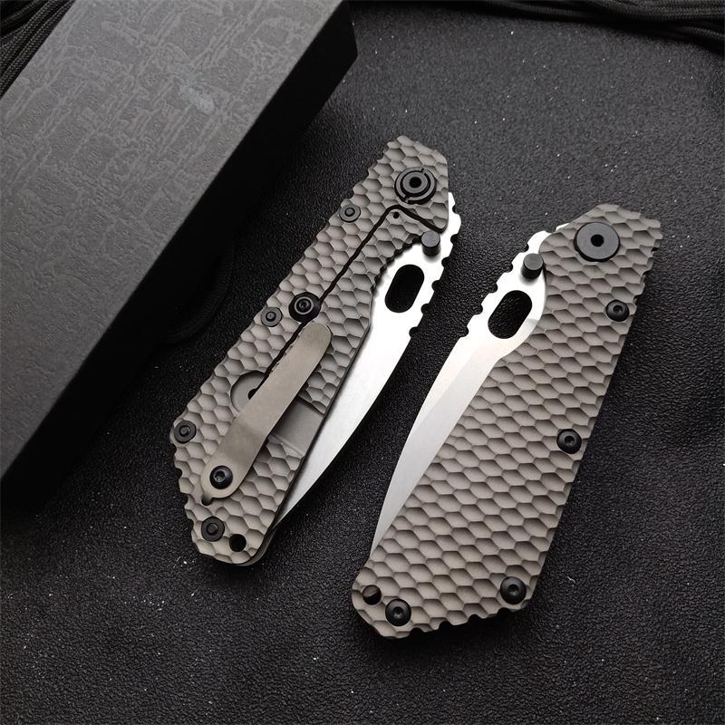 M.Strider Custom SMF Tank Folding Knife 3.82" CPM-D2 Blade, Titanium Alloy Handles