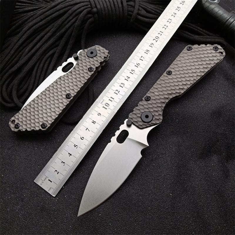 M.Strider Custom SMF Tank Folding Knife 3.82" CPM-D2 Blade, Titanium Alloy Handles