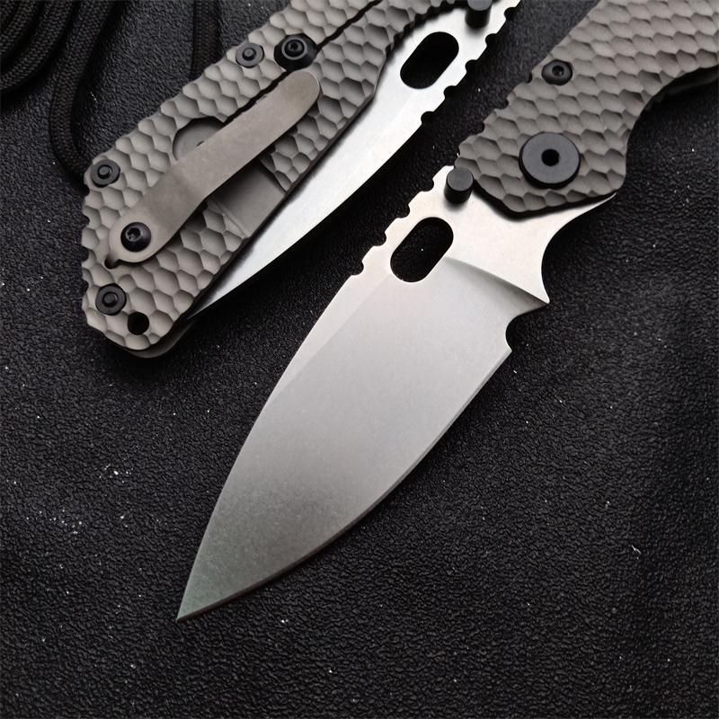 M.Strider Custom SMF Tank Folding Knife 3.82" CPM-D2 Blade, Titanium Alloy Handles
