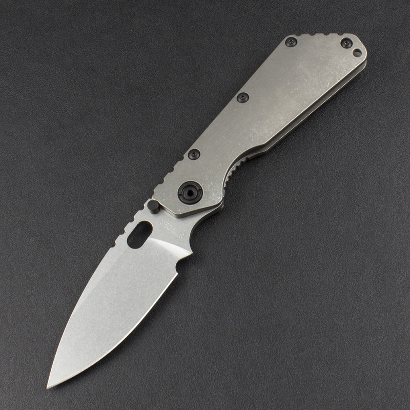M.Strider Custom SMF Folding Knife 3.82" CPM-D2 Blade, Titanium Alloy Handles