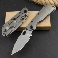 M.Strider Custom SMF Folding Knife 3.82" CPM-D2 Blade, Titanium Alloy Handles
