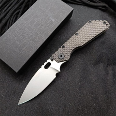 M.Strider Custom SMF Tank Folding Knife 3.82" CPM-D2 Blade, Titanium Alloy Handles