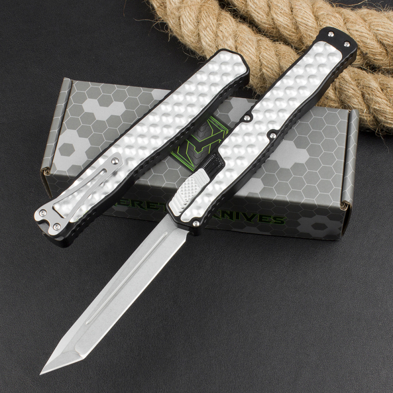 Heretic Knives Cleric II OTF AUTO 3.94" D2 Tanto Blade, Aluminum Handles