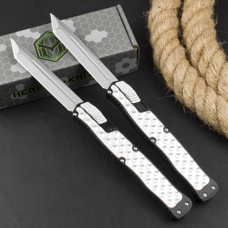 Heretic Knives Cleric II OTF AUTO 3.94" D2 Tanto Blade, Aluminum Handles