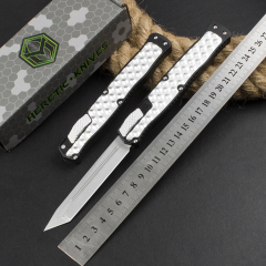 Heretic Knives Cleric II OTF AUTO 3.94" D2 Tanto Blade, Aluminum Handles
