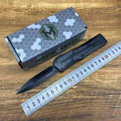 Heretic Knives Giant OTF AUTO 3.35" D2 Stonewashed Blade, Aviation Aluminum Handles