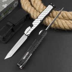 Heretic Knives Cleric II OTF AUTO 3.94" D2 Tanto Blade, Aluminum Handles