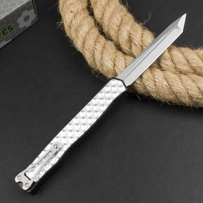 Heretic Knives Cleric II OTF AUTO 3.94" D2 Tanto Blade, Aluminum Handles