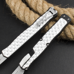 Heretic Knives Cleric II OTF AUTO 3.94" D2 Tanto Blade, Aluminum Handles
