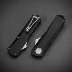 Heretic Mini Knives OTF AUTO 2.56" D2 Tanto Comb Blade, Aviation Aluminum Handles