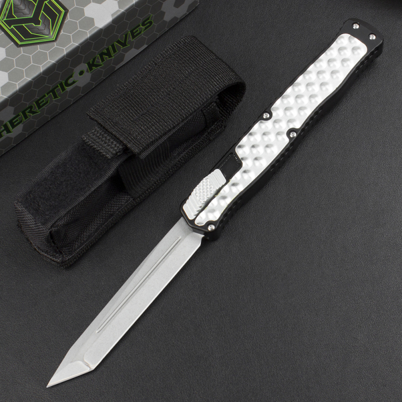 Heretic Knives Cleric II OTF AUTO 3.94" D2 Tanto Blade, Aluminum Handles