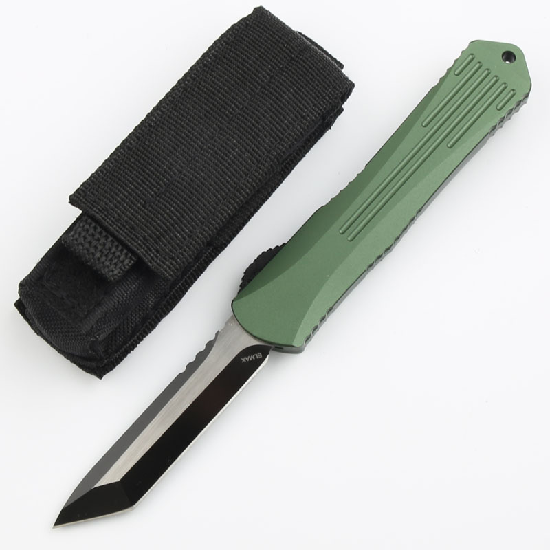 Heretic Knives Manticore OTF AUTO 3.15" D2 Black Blade, Aviation Aluminum Handles