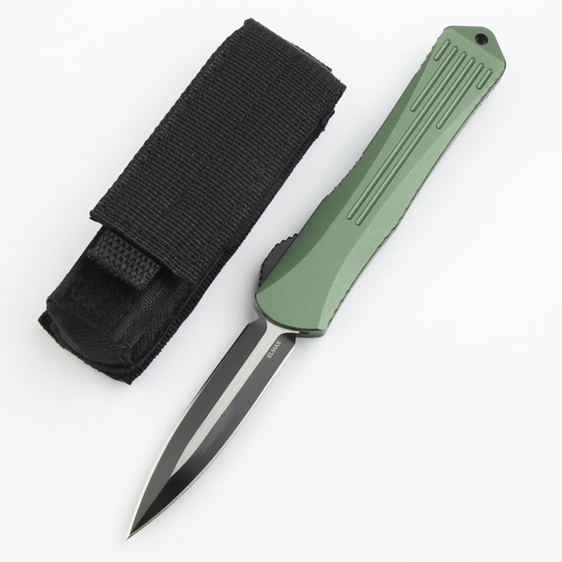 Heretic Knives Manticore OTF AUTO 3.15" D2 Black Blade, Aviation Aluminum Handles