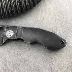 Spy Stovepipe Folding Knife 2.76" CPM-20CV Dark Stonewashed Blade, Dark 420 Steel Handles, Frame Lock - C260TIP