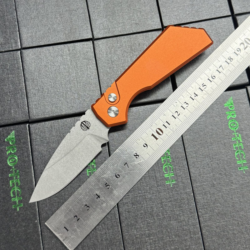 Pro-Tech Strider PT+ AUTO Folding Knife 3.03" CPM-CruWear DLC Drop Point Blade, Aluminum Handles