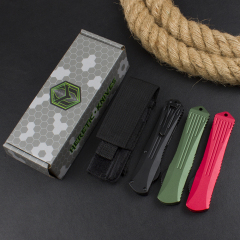 Heretic Knives Manticore OTF AUTO 3.15" D2 Black Blade, Aviation Aluminum Handles