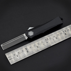 Heretic Mini Knives OTF AUTO 2.56" D2 Tanto Comb Blade, Aviation Aluminum Handles