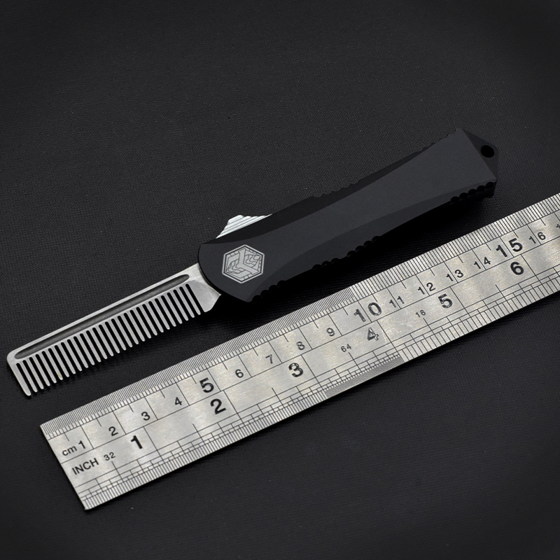 Heretic Mini Knives OTF AUTO 2.56" D2 Tanto Comb Blade, Aviation Aluminum Handles
