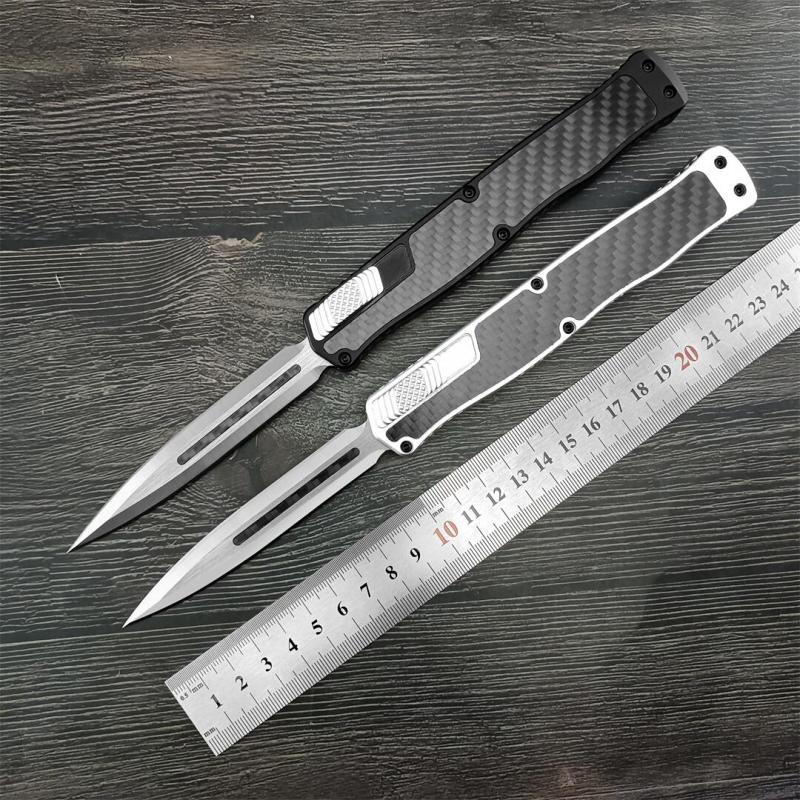 Heretic Knives Cleric II OTF AUTO 3.94" D2 Double Edge Blade, Aluminum+Carbon Fiber Handles