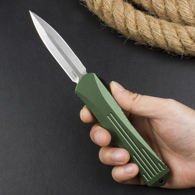 Heretic Knives Manticore OTF AUTO 3.15" D2 Stonewashed Blade, Aviation Aluminum Handles