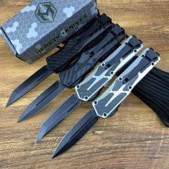 Heretic Knives Giant OTF AUTO 3.35" D2 Stonewashed Blade, Aviation Aluminum Handles