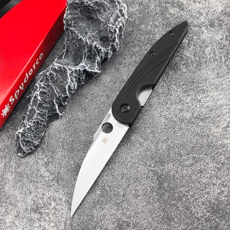 Spy C153 Folding Knife 3.15" D2 Satin Plain Blade, G10 Handles