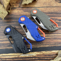 MKM FOX Knives Flipper Knife 2.17" N690 Stonewashed Plain Blade, FRN Handles, Liner Lock - MK FX03