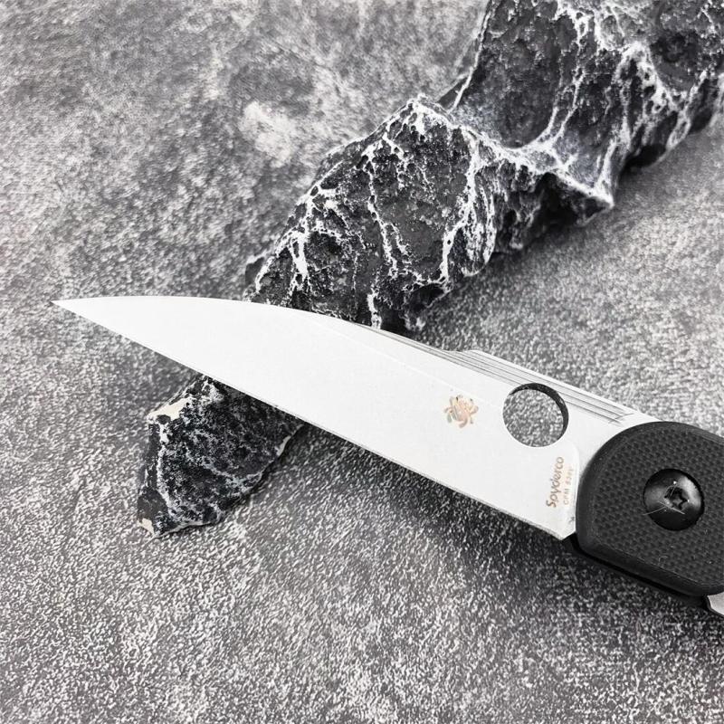 Spy C153 Folding Knife 3.15" D2 Satin Plain Blade, G10 Handles