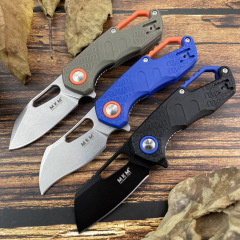 MKM FOX Knives Flipper Knife 2.17" N690 Stonewashed Plain Blade, FRN Handles, Liner Lock - MK FX03