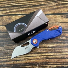 MKM FOX Knives Flipper Knife 2.17" N690 Stonewashed Plain Blade, FRN Handles, Liner Lock - MK FX03